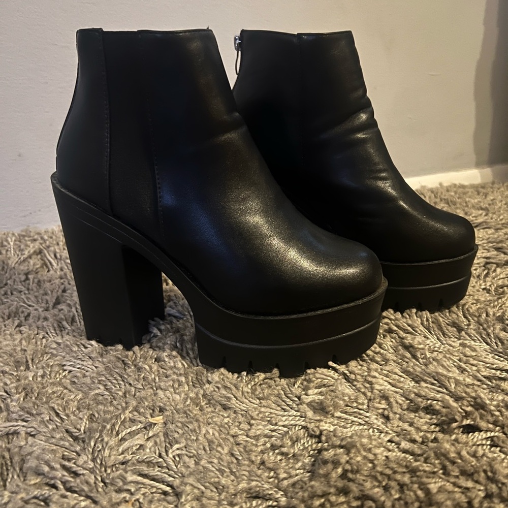 Black Platform Ankle Boots